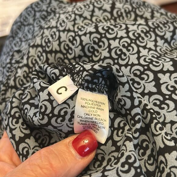 Loft light dark blue long rollable sleeve blouse Size L EUC - Picture 8 of 8